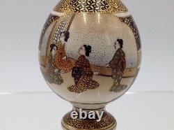 Antique Japanese Satsuma Pottery Vase SIGNED Miniature