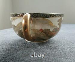 Antique Japanese Satsuma Shimazu Kyokuzan High Quality Cup & Saucer, Exc