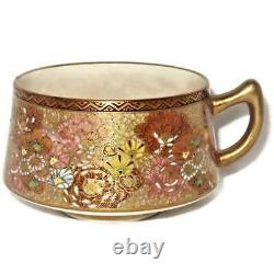 Antique Japanese Satsuma Shimazu Millefleur Thousand Flowers Cup & Saucer Set