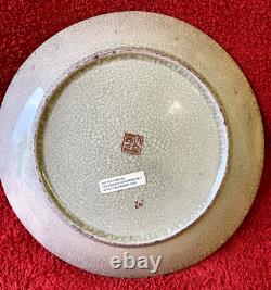 Antique Japanese Satsuma Signed Geisha Girls Plate. Crackle Glaze. #1