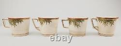 Antique Japanese Satsuma Signed Hakusan saucers and cups bamboo high quality