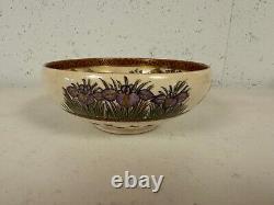 Antique Japanese Satsuma Signed Porcelain Bowl with Figures Mountain Tree Dec