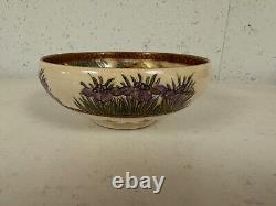 Antique Japanese Satsuma Signed Porcelain Bowl with Figures Mountain Tree Dec