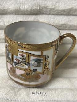 Antique Japanese Satsuma Tea Set Samurai China Gold Porcelain