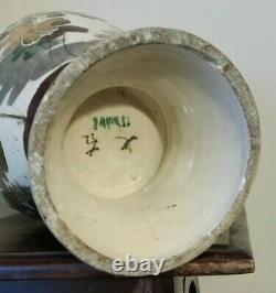 Antique Japanese Satsuma Vase Urn with Warriors SIGNED c. 1920