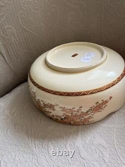 Antique Japanese Satsuma large 9-5/8 prox. Pottery Bowl