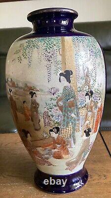 Antique Japanese Satsuma vase Geisha figures