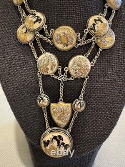 Antique Japanese Victorian Circa 1890 Satsuma Necklace