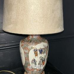 Antique Japanese satsuma vase Lamp Light on stand