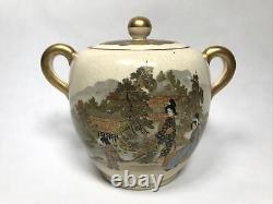 Antique Mark Choshuzan Choshu Japanese Satsuma Meiji Period Teapot Set Japan