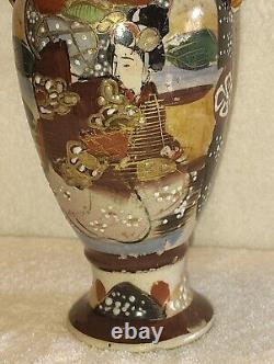 Antique Meiji Japanese Satsuma Samurai Warrior Urn Vase Kinkozan Quality Urn