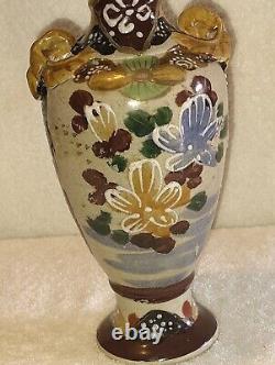 Antique Meiji Japanese Satsuma Samurai Warrior Urn Vase Kinkozan Quality Urn