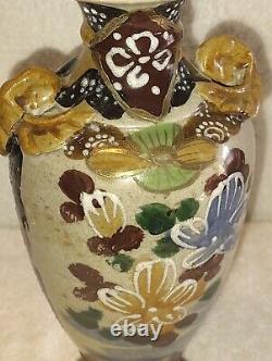 Antique Meiji Japanese Satsuma Samurai Warrior Urn Vase Kinkozan Quality Urn