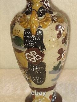 Antique Meiji Japanese Satsuma Samurai Warrior Urn Vase Kinkozan Quality Urn