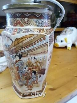 Antique Meiji Period 25cm Satsuma Vase circa 1900, converted to table lamp