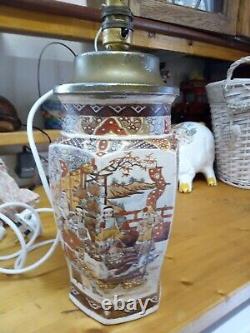 Antique Meiji Period 25cm Satsuma Vase circa 1900, converted to table lamp