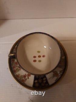 Antique Meiji Satsuma Teacup And Saucer, Signed/Marked- Japanese Estate Find
