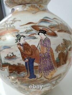 Antique Mejii Japanese Satsuma Vase