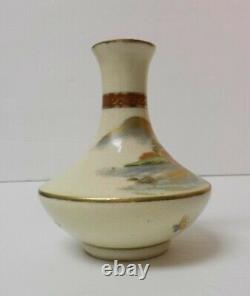 Antique Miniature Japanese SATSUMA 3.5 Scenic Vase, Meiji Period