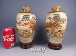 Antique Pair Of Japanese Satsuma Vases By Kinkozan