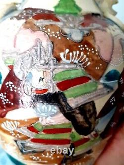 Antique? SATSUMA circa 1890 Japanese Moriage Handpainted Decorative Vase