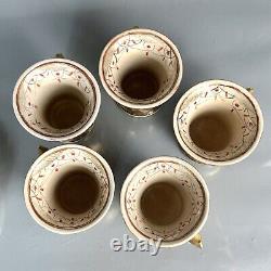 Antique Satsuma Cups Saucers Set (5) Meiji period c19thC Japan Gilt Hand Painted