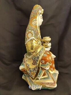 Antique Satsuma Kannon/Guanyin Goddess Of Mercy Japanese Statue Figurine 10