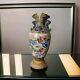 Antique Satsuma Moriage Japanese Beaded Enamel Vase Rare Moriage Signed H 10.5