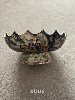 Antique Satsuma Shimazu Clan Mark Late Meiji Period. Footed Bowl