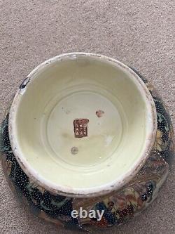 Antique Satsuma Shimazu Clan Mark Late Meiji Period. Footed Bowl