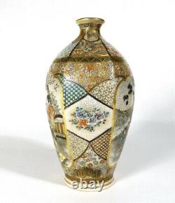Antique Satsuma Shuzan 6 Vase Meiji Period