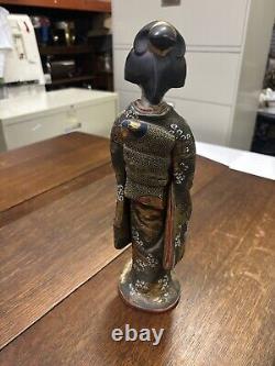 Antique/Vintage Japanese Satsuma Hand Painted Porcelain Geisha Girl Figurine 12