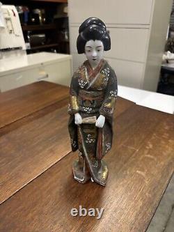 Antique/Vintage Japanese Satsuma Hand Painted Porcelain Geisha Girl Figurine 12