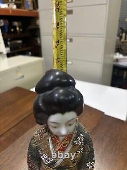 Antique/Vintage Japanese Satsuma Hand Painted Porcelain Geisha Girl Figurine 12