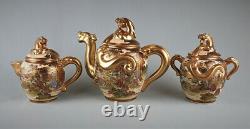 Antique rare Japanese Satsuma tea set for 12 person with provenance