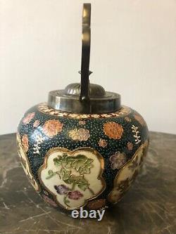 Beautiful Japanese Satsuma Biscuit Barrel / Ginger Jar Early 20th Century