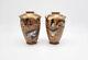 Beautiful Pair of Miniature Satsuma Vases Shimazu Crest Meiji Period