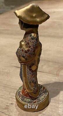 Collectible Antique Early 20th Century Japanese Satsuma Female Figurine 5