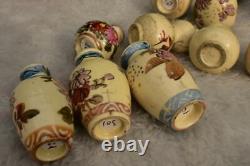 Collection of 14 Vintage Miniature Japanese Satsuma Vases Various Styles