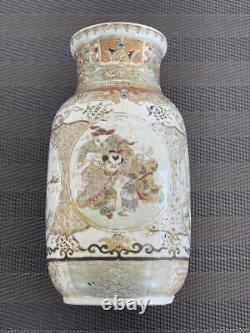 Edo era Old Satsuma ware vase antique porcelain 6.2 inch tall Japanese