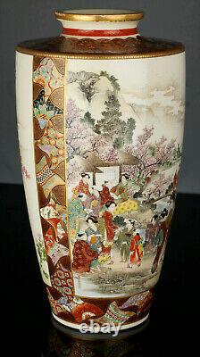 Exceptional Satsuma Vase by Okamoto Ryozan