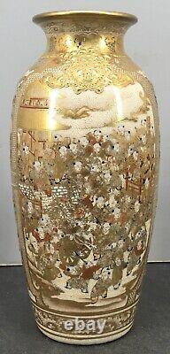 Fine Japanese Meiji Satsuma Vase with Festival