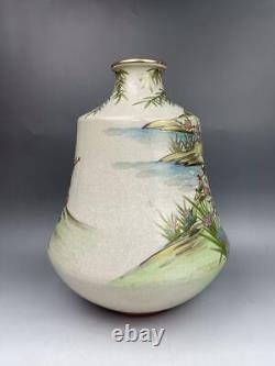 Flower vase jar pot Satsuma porcelain Japanese antique 14.1inch