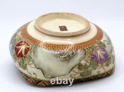 Good Quality Antique Taisho Period Small Satsuma Pottery Bowl Marked Omura