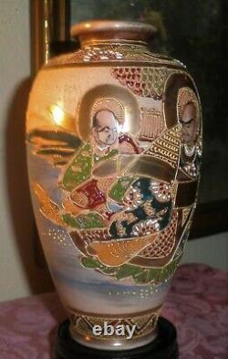 Gorgeous Antique Japanese Meiji Period Celestial Immortal Scholar Satsuma Vase