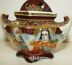 Gorgeous, Antique Japanese Satsuma Pottery Incense / Perfume Pot
