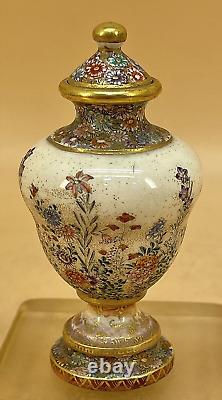 Impressive Japanese Meiji Lidde Satsuma Jar By Kinkozan