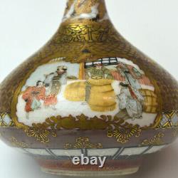 Japanese Antique Satsuma Extra Small 3.6 Vase Meiji Period