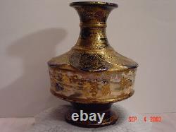 Japanese Antique Satsuma Vase Rare Color Signed Kinkozan