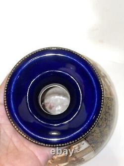 Japanese Meiji Cobalt-Blue Satsuma Vase by Kinkozan / Museum Quality